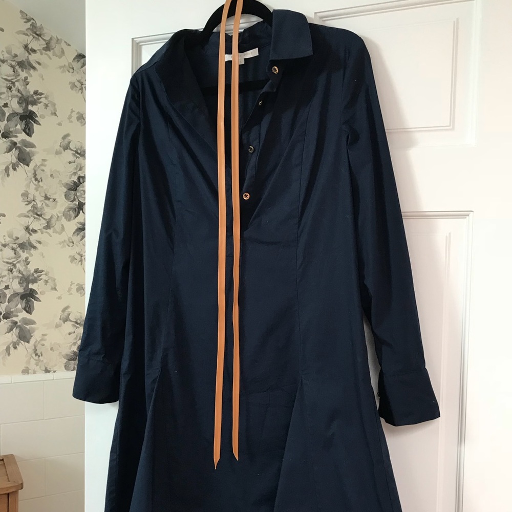 Navy blue button down summer dress